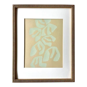2023 "Fischio" Botanical Abstract Painting on Paper by Artist r.k. Red