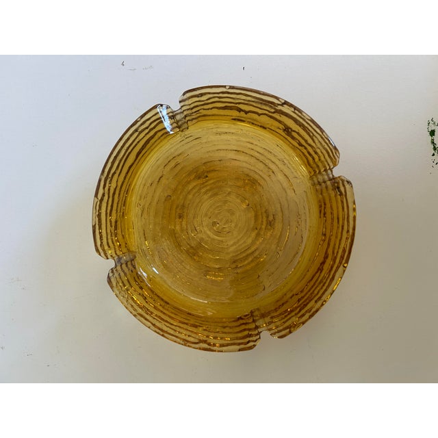 Mid-Century Modern Midcentury Anchor Hocking Amber Glass Ashtray For Sale - Image 3 of 4