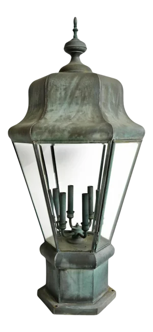 Vintage Large Copper Post Table Lamp