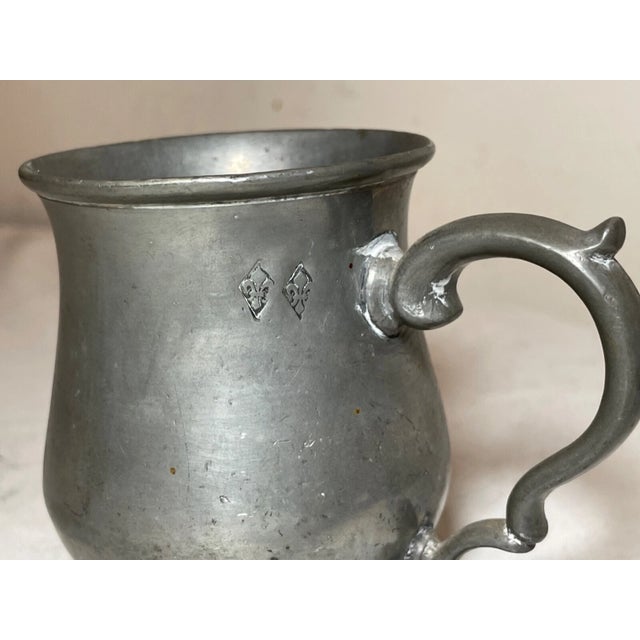 Share Rare Antique 18th Century 1700's Handmade Pewter Beer Child Mug Stein Touch Mark For Sale In New York - Image 6 of 10