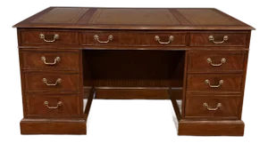 Traditional 60” Mahogany Executive Desk by Leighton Hall - Showroom Sample