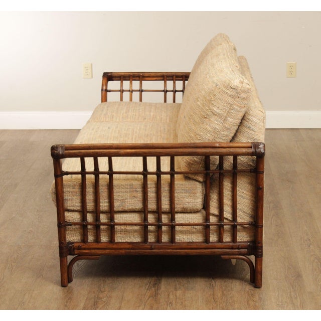 Alexvale Vintage Rattan Upholstered Sofa Chairish