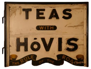 Three Dimensional Double-Sided Wooden Hovis Tea Shop Sign, 1900s