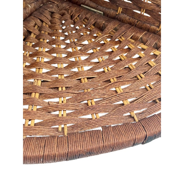 Vintage 1980s Woven Rattan Folding Corner Shelving Units – Pair | Boho Coastal Étageres For Sale - Image 10 of 18