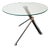 Vintage Modern Minimalist Round Glass Side Table with Sculptural Chrome Base, 1990s For Sale