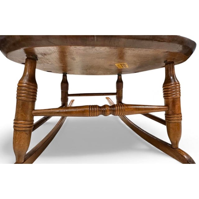 Tan Vintage Nichols & Stone Windsor Rocking Chair 1930s Signed Maker's Marks For Sale - Image 8 of 12