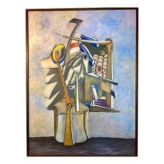 Jean-Claude Schenk, Very Large Constructivist Painting Measuring 135cm x 100cm For Sale