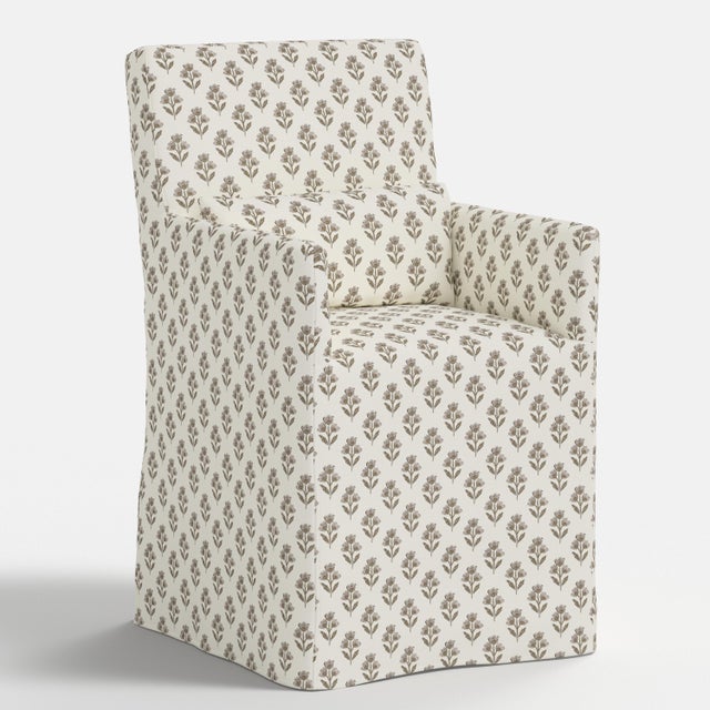 Spritely Home Slipcover for Stoffer Home x Cloth & Company for Lindy Slipcover Dining Armchair in Francie Floral Mauve For Sale - Image 4 of 8