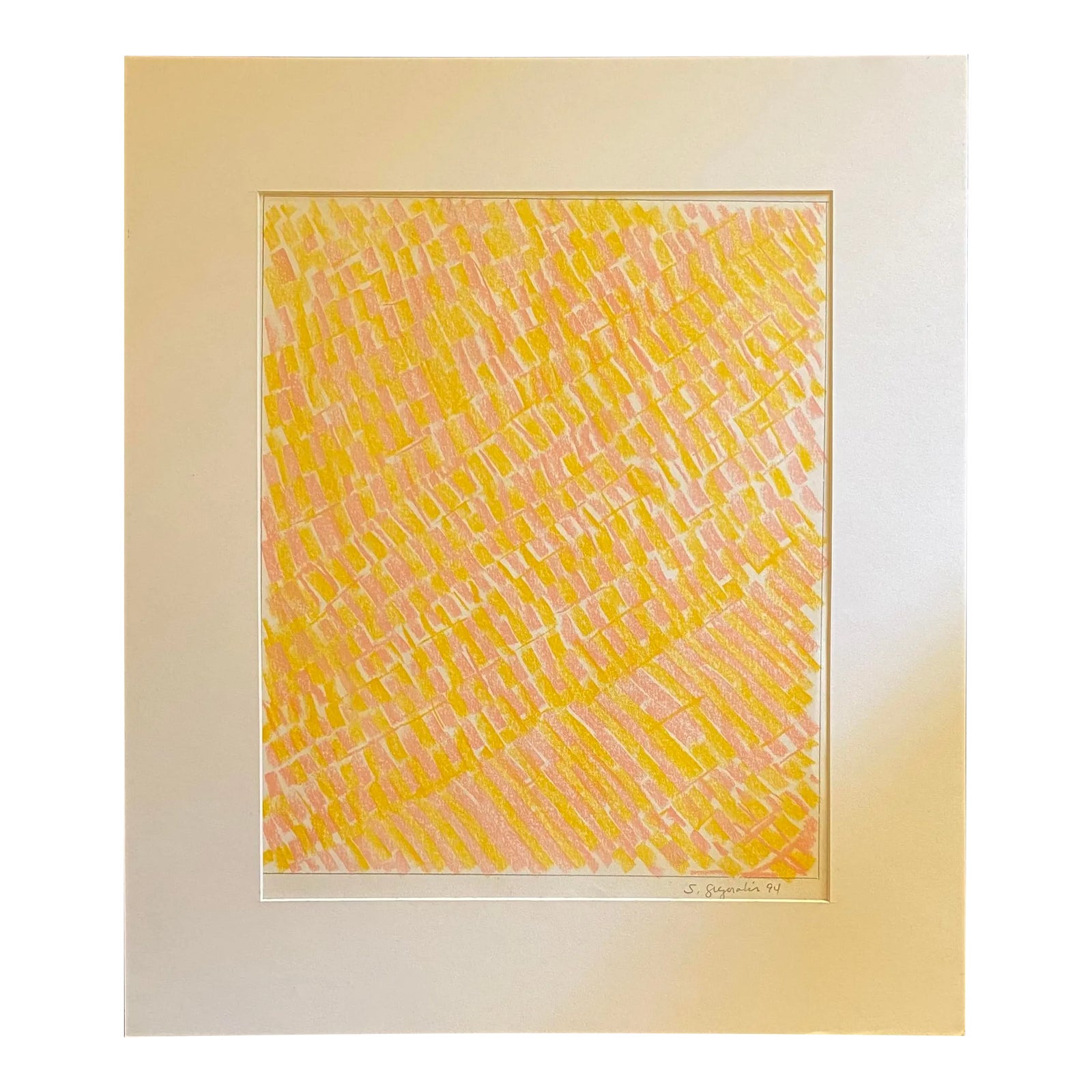 1990s "Study in Yellow" Contemporary Chalk Drawing by Satori Gregorakis ...