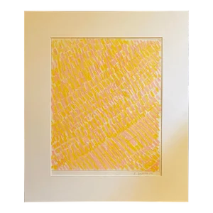 1990s "Study in Yellow" Contemporary Chalk Drawing by Satori Gregorakis
