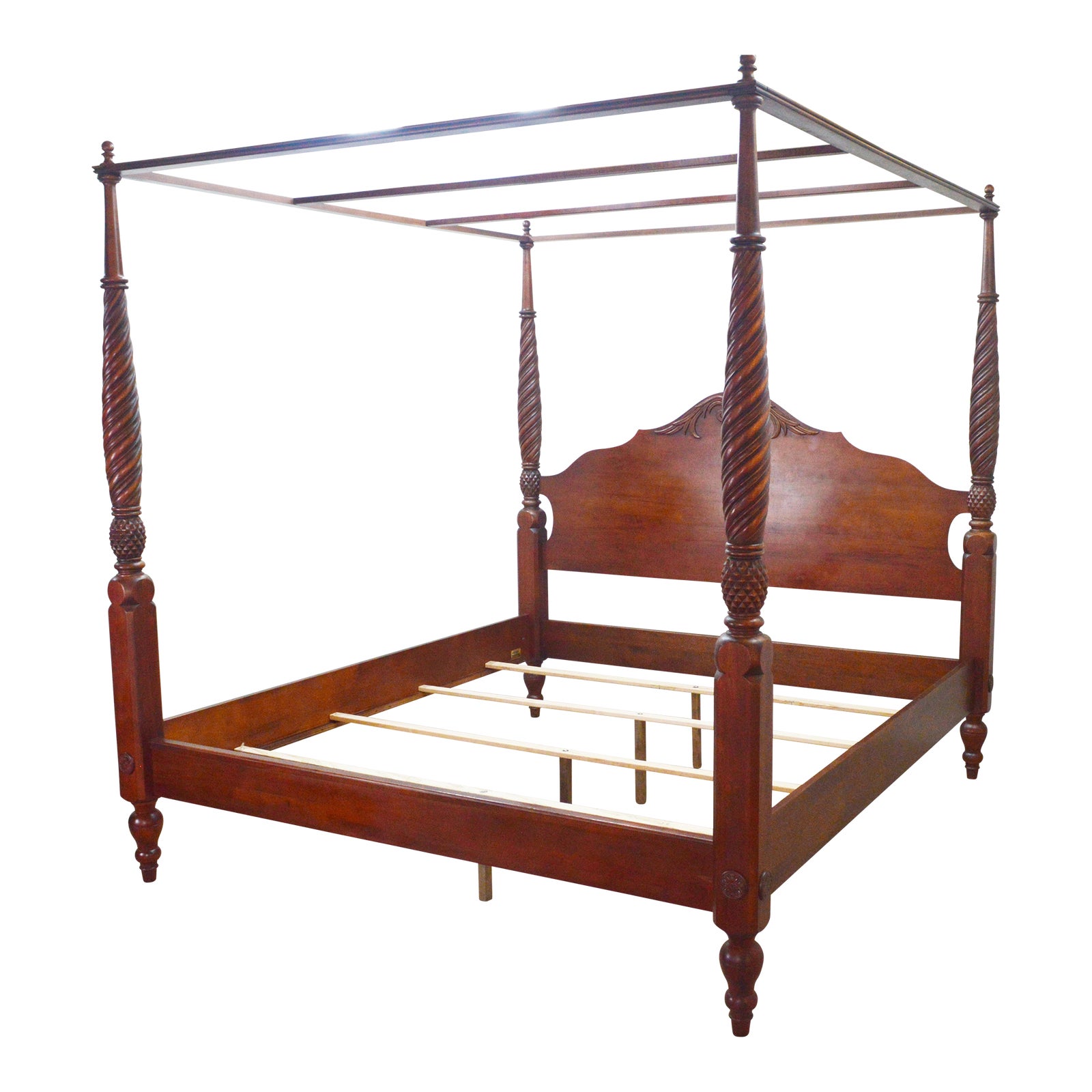 Ethan Allen King Canopy Poster Bed Chairish