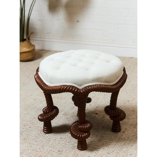 Mid 20th Century Mahogany Rope-Twist Stool For Sale - Image 4 of 10