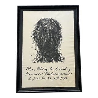 Rare Max Uhlig Original Exhibition Lithograph, Signed, Dated 83/84, and Numbered 1/50, Framed For Sale