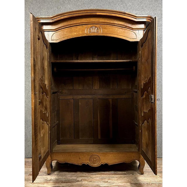 Louis XV Charolaise Wardrobe in Walnut For Sale - Image 5 of 7
