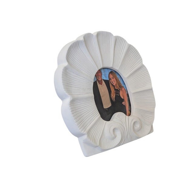 Vintage Rocaille Shell Ceramic Pottery Picture Frame For Sale - Image 12 of 15