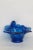 Italian Blown Glass Cobalt Blue Flower Candy Dish Bowl For Sale - Image 11 of 13