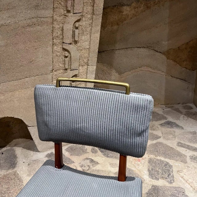 1960s Eight Mahogany Bronze Custom Dining Chairs Arturo Pani Mexico City For Sale - Image 10 of 11