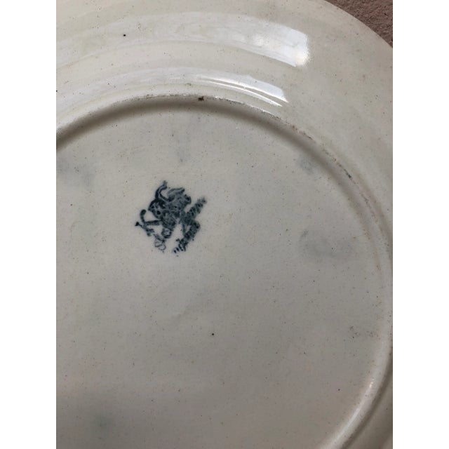 1900 - 1909 Majolica Plums Plate Keller & Guerin Saint Clement Circa 1900 For Sale - Image 5 of 6