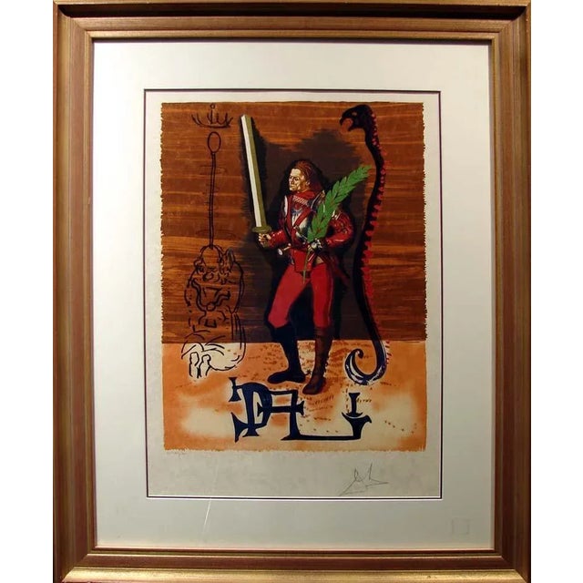 1980s 1980s "Christopher Columbus Discovers America" Figurative Signed Print, Framed For Sale - Image 5 of 5