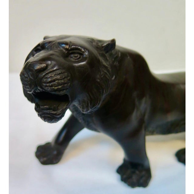 Early 20th Century Early 20th Century Japanese Bronze Tiger For Sale - Image 5 of 11
