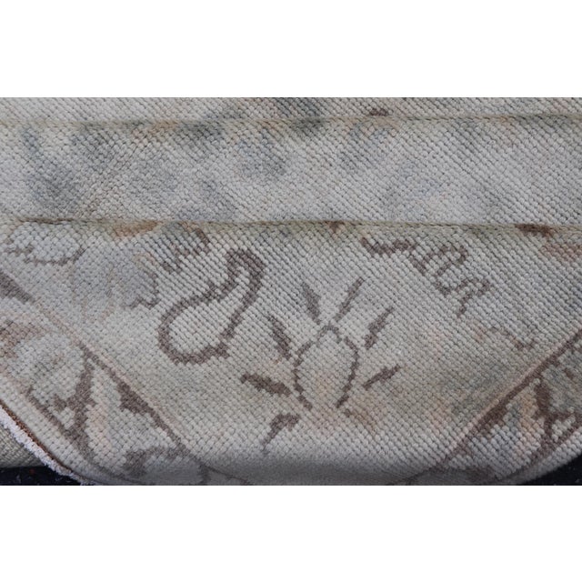 Neutral Vintage Turkish Oushak Rug With Floral Design and Medallions For Sale - Image 14 of 15