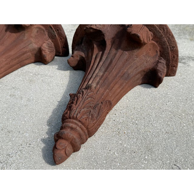 Vintage Neoclassical Acanthus Architectural Wall Corbels, Pair For Sale - Image 13 of 14