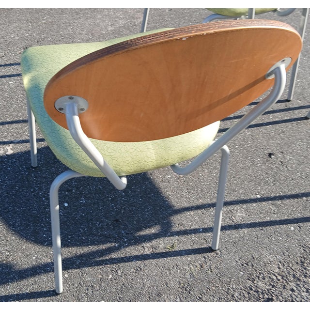 Wood Vintage Mid-Century Modern Aluminum Chrome and Vinyl Dining Chairs, Shelby Williams Style, Set of 3 For Sale - Image 7 of 14