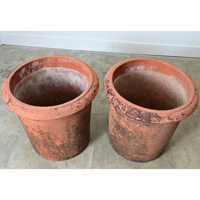 English Pair of Large 20th Century Terracotta Planters For Sale - Image 4 of 11