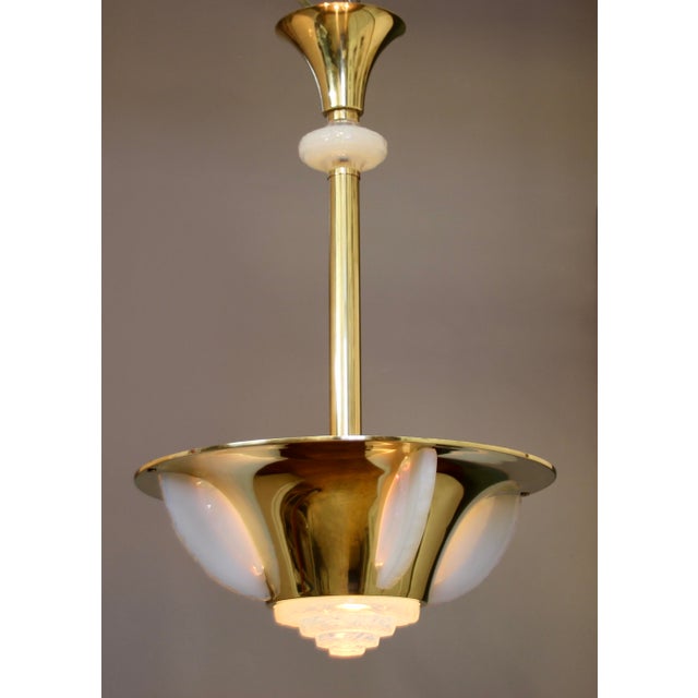 Art Deco Pendant Lamp in the style of Jean Perzel, 1930s For Sale - Image 3 of 13
