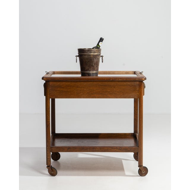 French French Oak Bar Cart, Antique, France, Circa 1950 For Sale - Image 3 of 14