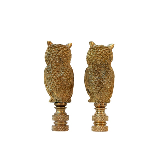 Brass Owl Lamp Finials a Pair Chairish