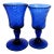 Vintage Blown Glass Cordials Cobalt Blue - a Pair For Sale