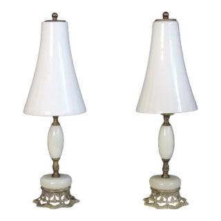 Petite Pair of Petite Maison Charles Style Boudoir Lamps For Sale