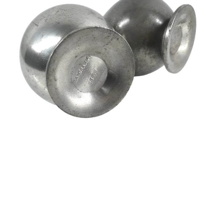 Metal Vintage Art Deco Pewter Vases by Just Andersen, Denmark, 1930s, Set of 2 For Sale - Image 7 of 8