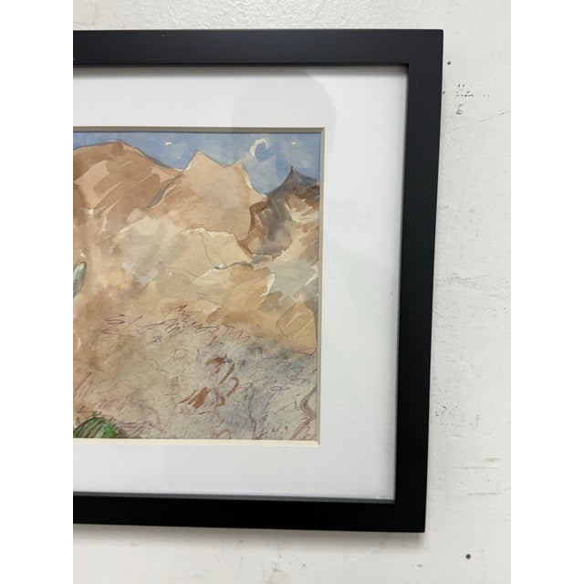 Landscape Watercolor of Desert Scene, Framed For Sale - Image 4 of 12
