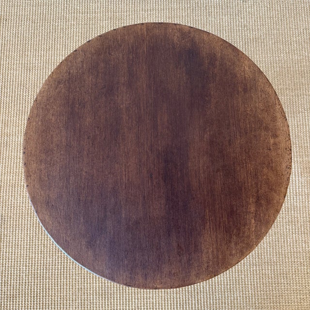 Leslie Round Table Vintage Oak For Sale - Image 4 of 9