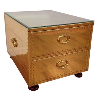 Sarreid Brass Chest of Drawers For Sale
