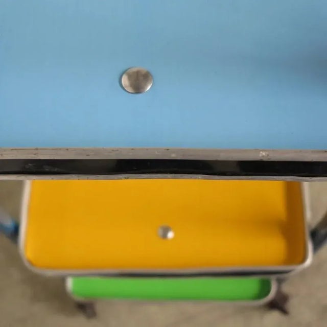 Vintage Industrial Colorful Shelves For Sale - Image 5 of 18