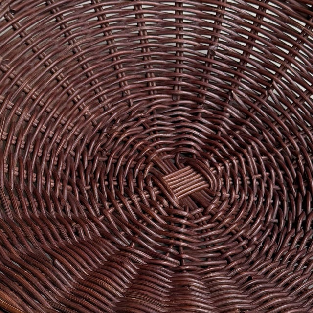 Large Japanese Handwoven Rattan Basket Bowl, 1960s-1970s For Sale - Image 13 of 15