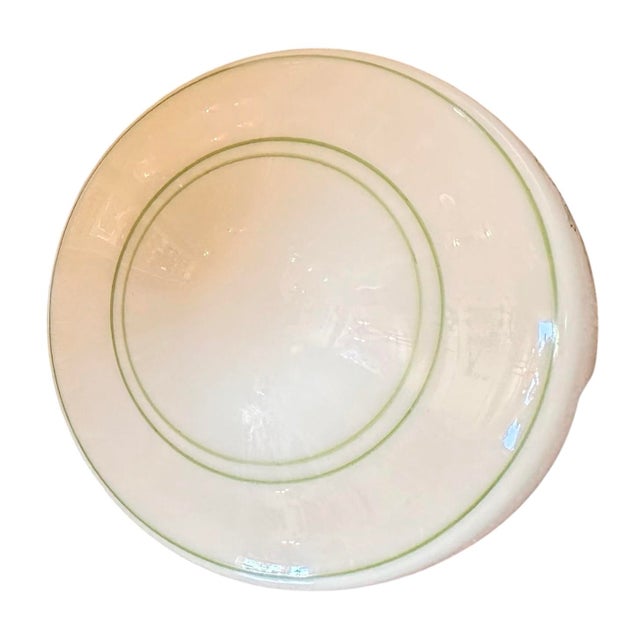 1920s Painted Botanical Glass Flushmount on Old Brass Holder For Sale - Image 4 of 6