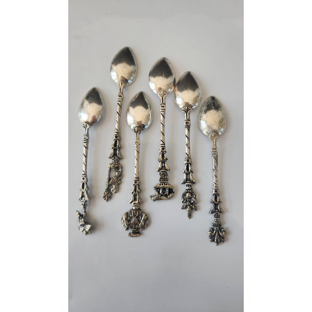 Mid 20th Century Italian Figural Silverplate Demitasse Spoons – Set of 6 For Sale - Image 12 of 15