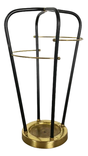 Mid-Century German Hollywood Regency Metal Brass Umbrella Stand, 1950s