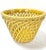 A vibrant vintage Italian porcelain cachepot crafted in an intricate trompe l’oeil basket weave design. The sculpted woven...