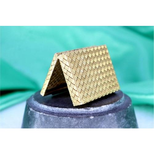 Gold Pill Box with Recessed Reliefs For Sale - Image 3 of 7