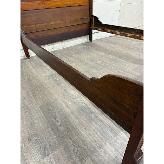 Antique Full Size Late 19th Century Victorian Eastlake Walnut Bed For Sale - Image 9 of 12