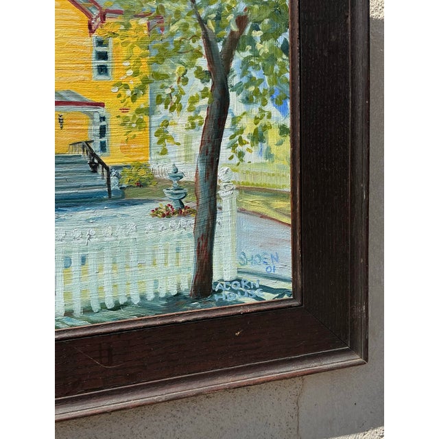 Late 20th Century Vintage Boho Primitive Landscape Oil on Board For Sale - Image 5 of 10