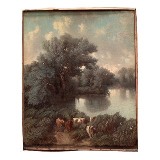 W Wintz, Landscape, 1854, Pastel Drawing, Framed For Sale