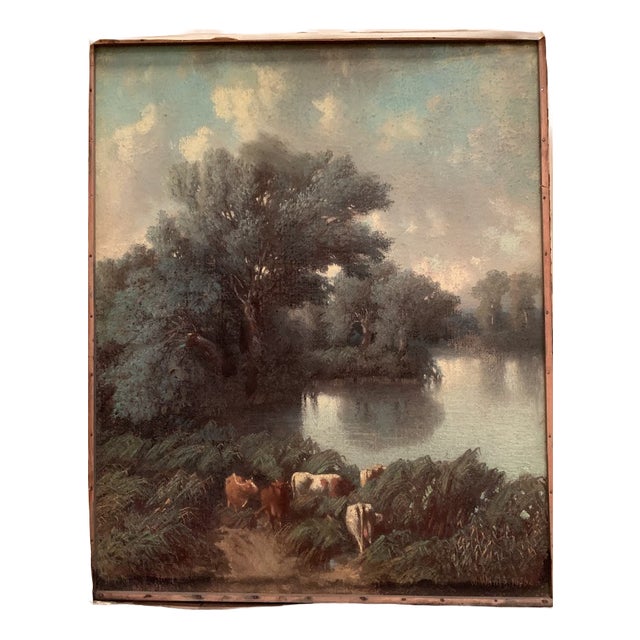 W Wintz, Landscape, 1854, Pastel Drawing, Framed For Sale