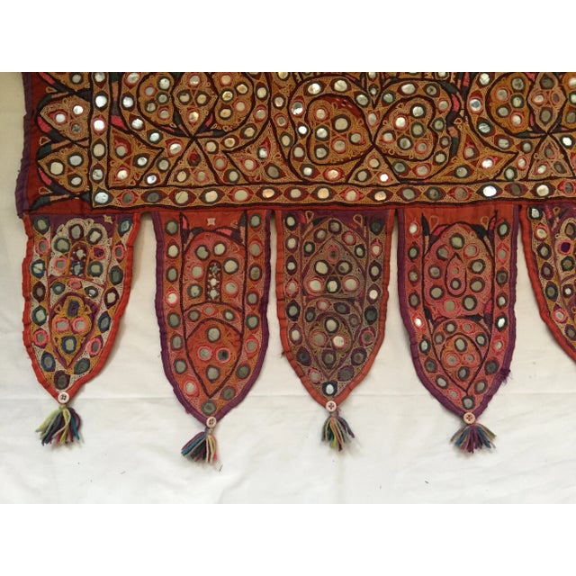 Indian Embroidered Mirrored Door Valance For Sale - Image 4 of 10