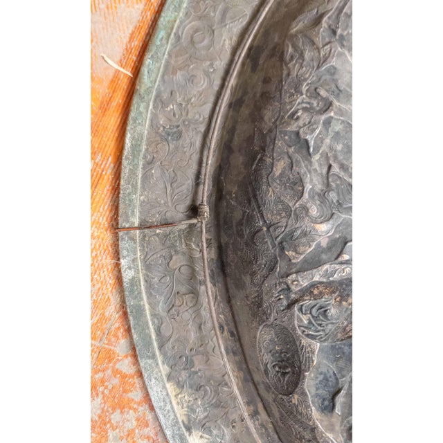 19th Century Large Copper Electrotype Charger "Battle of the Amazons" by Elkington & Co. For Sale - Image 15 of 16